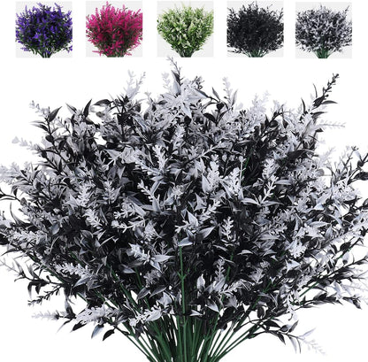 Outdoor Artificial Plant UV Resistant Fake Stems Plants, Faux Plastic Greenery for Indoor and Outdoor Hanging Plants Garden Porch Window Box Home Wedding Farmhouse Outdoor Decorations for Patio (Fuchsia)