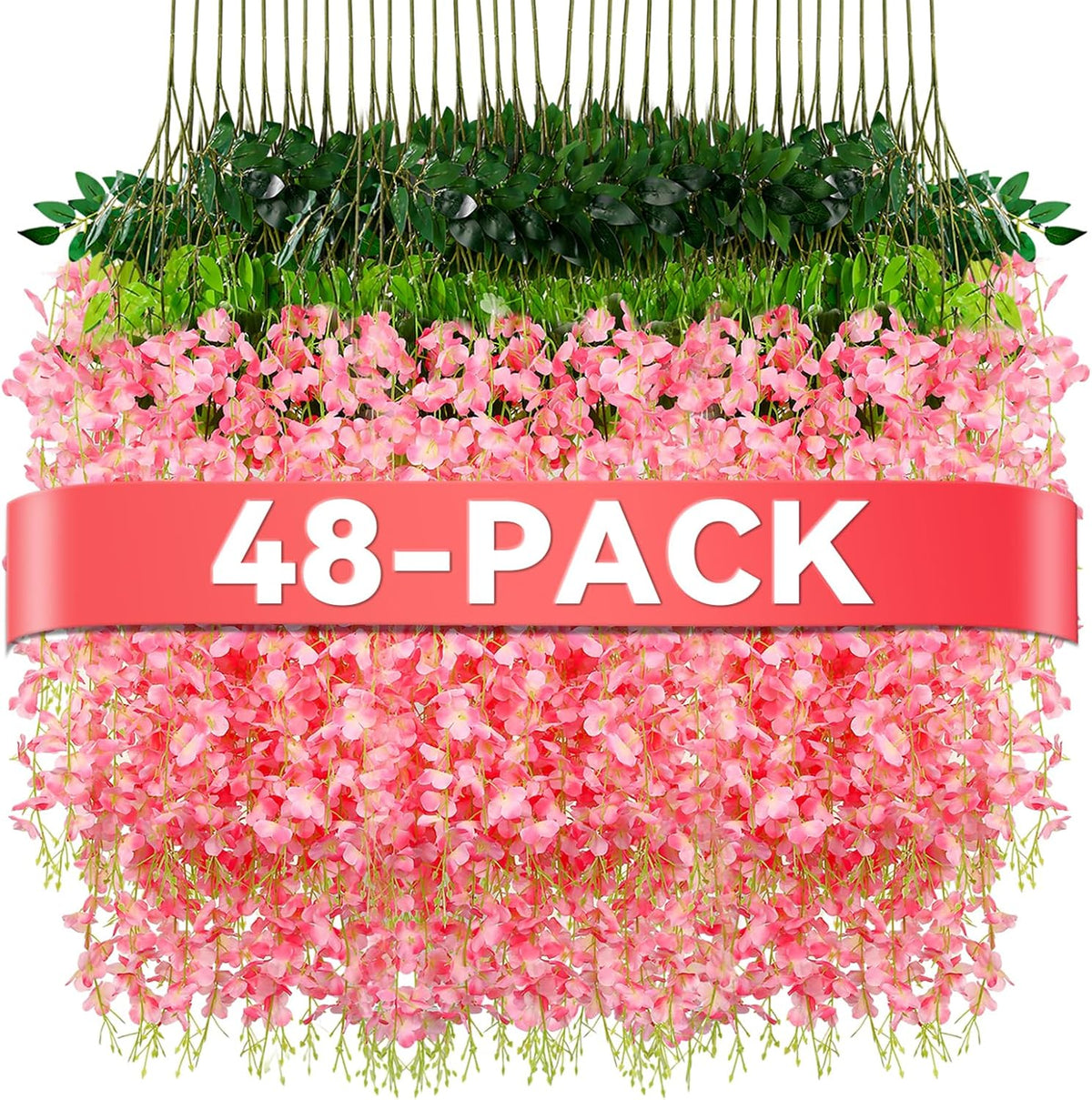 Wisteria Hanging Flowers, Fake Hanging Flowers, Wisteria artificiales Garland for Home Wedding Arch Floral Party Garden Ceremony Outdoor Decor, 3.6 feet Long (12, Purple)