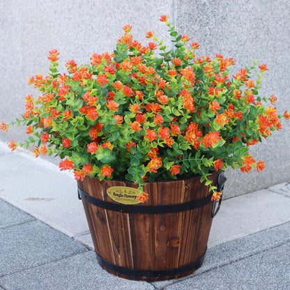 Artificial Flowers for Outdoors, 12 Bundles UV Resistant Realistic Faux Plants for Outside Porch Planter, Spring Summer Home Garden Decoration, Blue