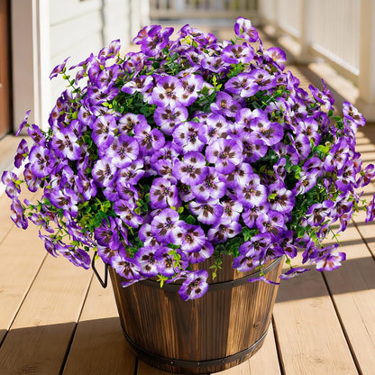 24 Pcs Artificial Fake Pansy Flowers for Outdoor, Faux Silk Plants Flowers UV Resistant Pansies Spring Flowers for Planter Front Door Porch Yard Patio Garden Window Box Home Decor (6 Color)