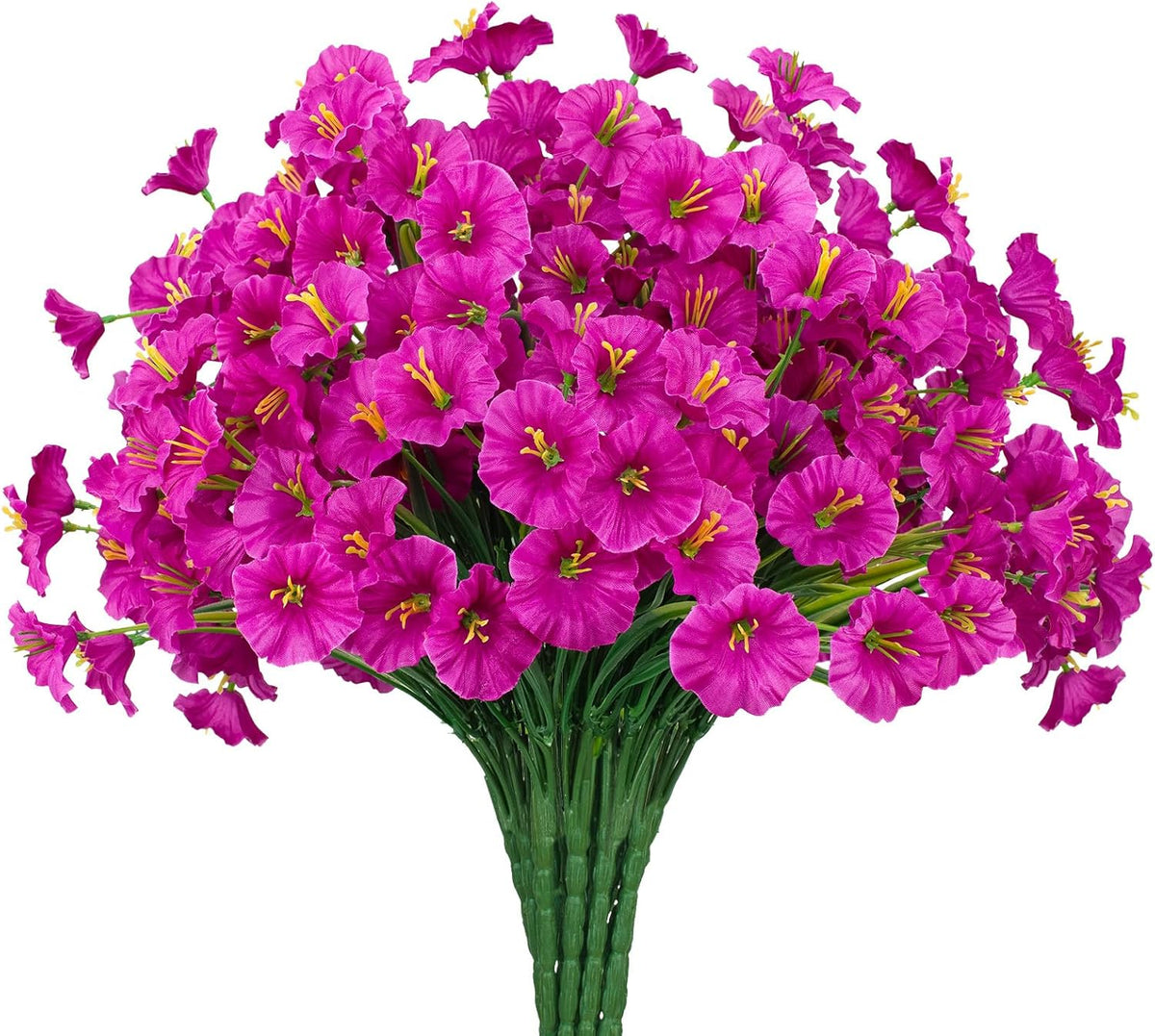15 Bundles Artificial Flowers UV Resistant Outdoor Plants No Fade Faux Plastic Shrubs Fake Silk Flowers Window Box Garden Porch Home Decoration(Purple)