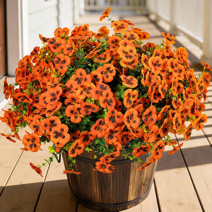 24 Pcs Artificial Fake Pansy Flowers for Outdoor, Faux Silk Plants Flowers UV Resistant Pansies Spring Flowers for Planter Front Door Porch Yard Patio Garden Window Box Home Decor (6 Color)