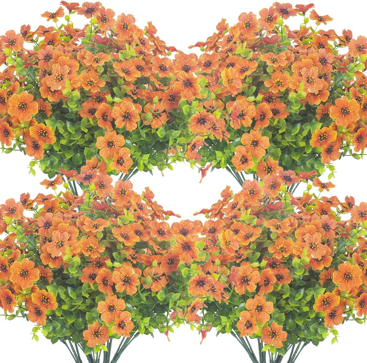 10 Bundles Artificial Flowers Outdoor UV Resistant Fake Flowers No Fade Faux Plants Garden Porch Window Box Decorating (Yellow)