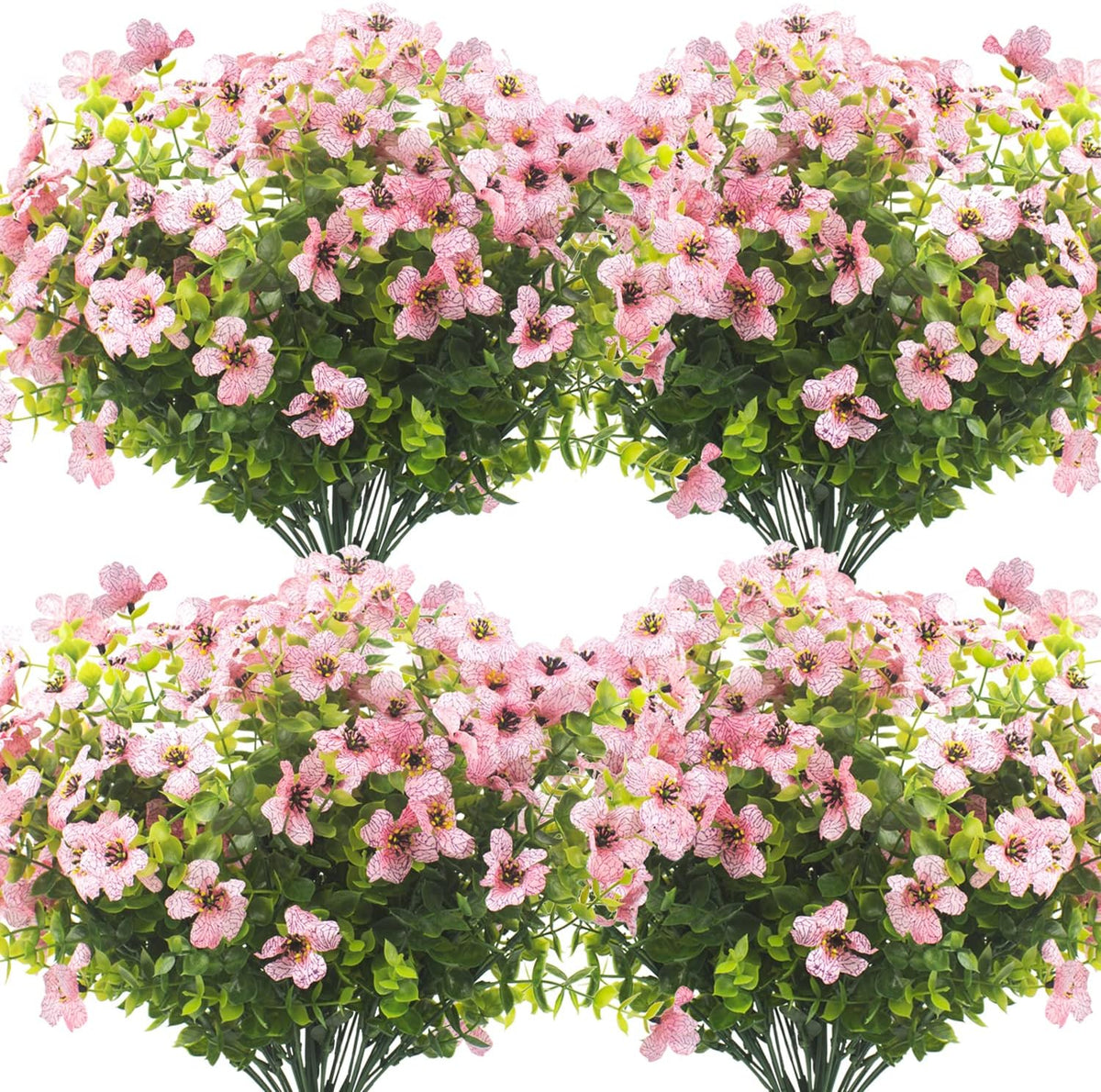 10 Bundles Artificial Flowers Outdoor UV Resistant Fake Flowers No Fade Faux Plants Garden Porch Window Box Decorating (Yellow)