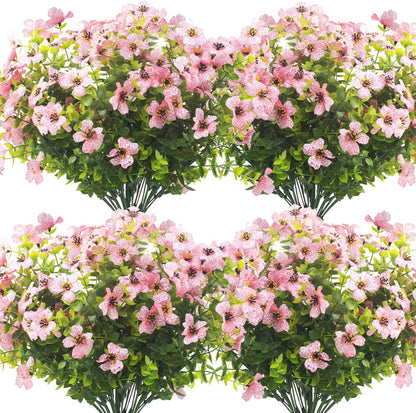 10 Bundles Artificial Flowers Outdoor UV Resistant Fake Flowers No Fade Faux Plants Garden Porch Window Box Decorating (Yellow)