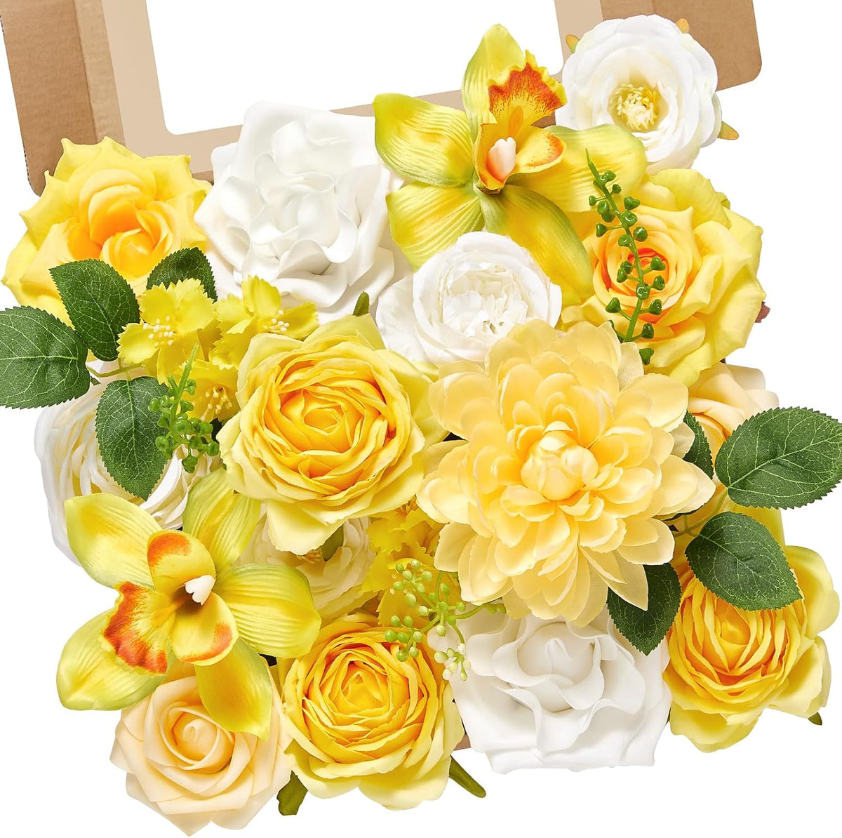 Alecono Artificial Flowers, Pink Fake Flowers Combo Box with Stems for DIY Wedding Bridal Bouquets, Cake Party Table Centerpieces Home Decor
