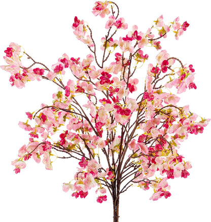 SITUMEIZI 6Pcs Artificial Cherry Blossom Branches Decor Fake Flowers Silk Spring Faux Flowers 16" Peach Bouquet for Home Wedding Bedroom Japanese Decoration DIY Table Centerpiece Arrangement(Pink)