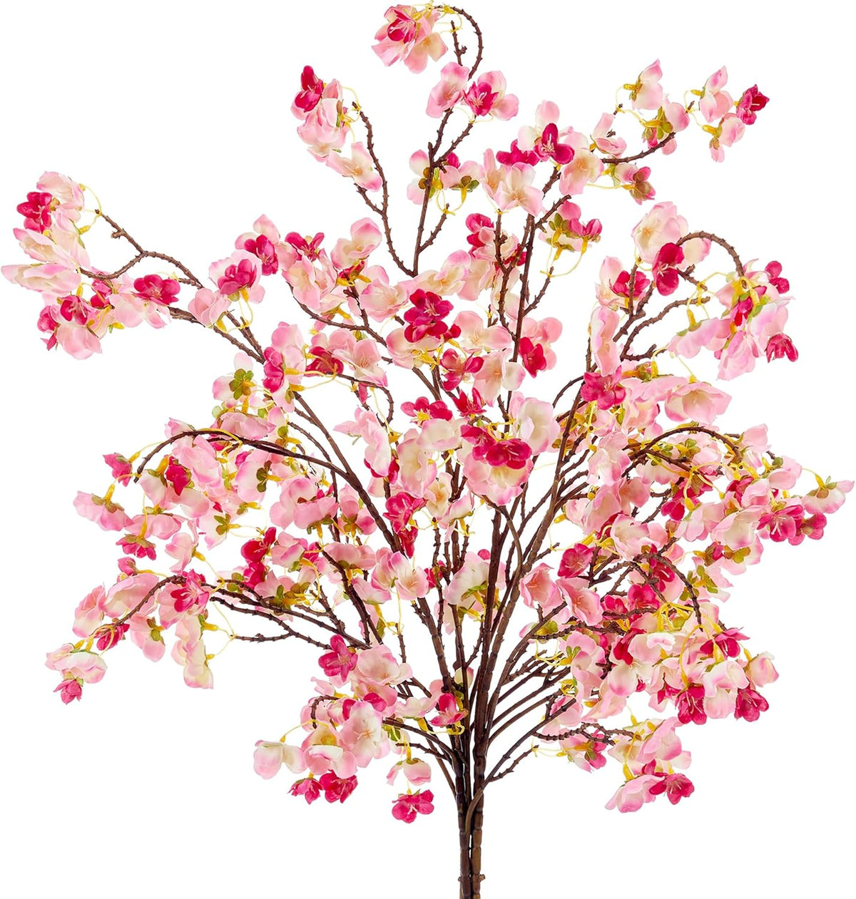 SITUMEIZI 6Pcs Artificial Cherry Blossom Branches Decor Fake Flowers Silk Spring Faux Flowers 16" Peach Bouquet for Home Wedding Bedroom Japanese Decoration DIY Table Centerpiece Arrangement(Pink)
