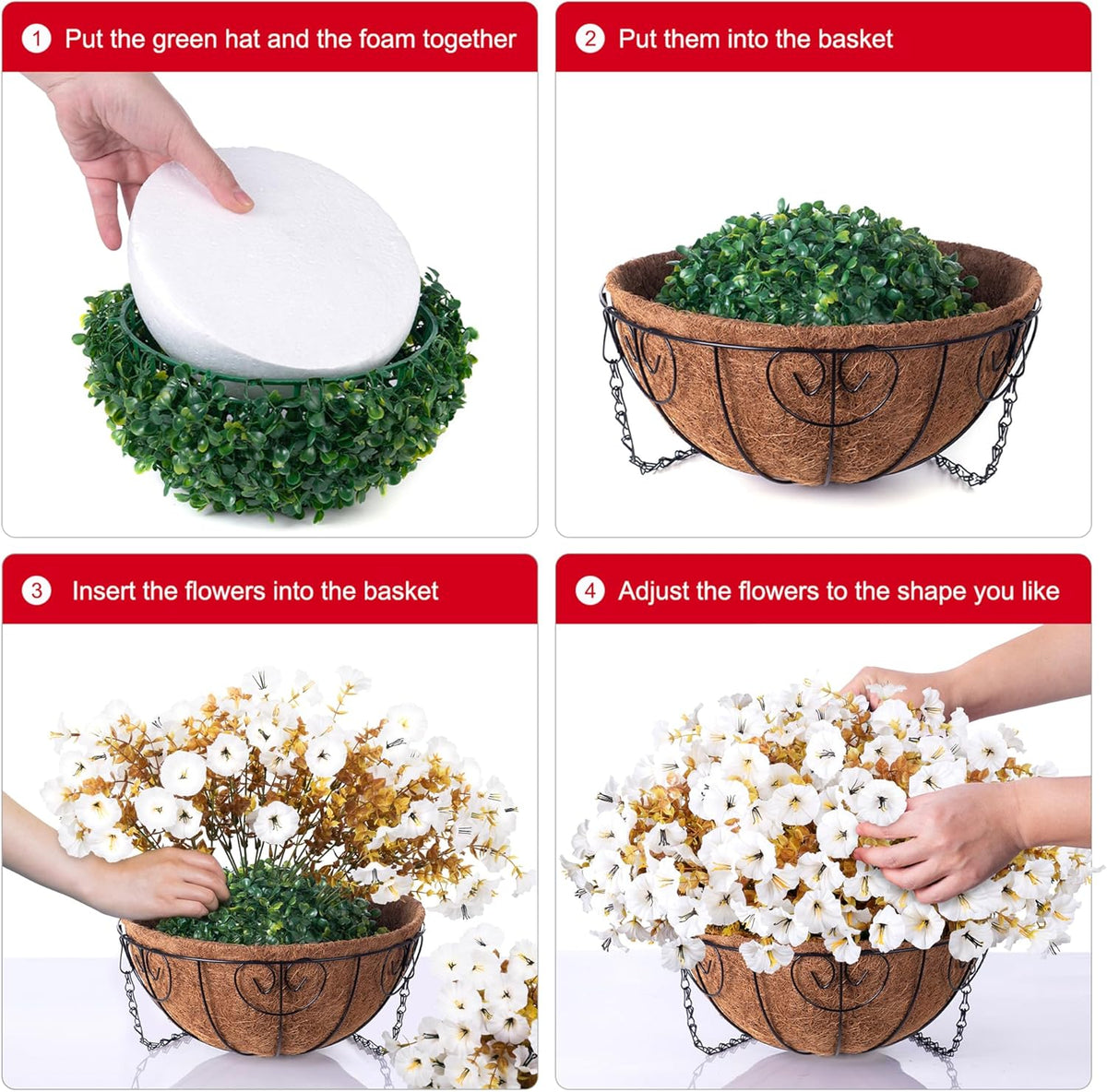 Vibrant Silk Morning Glory Basket Outdoor Decor Bundle