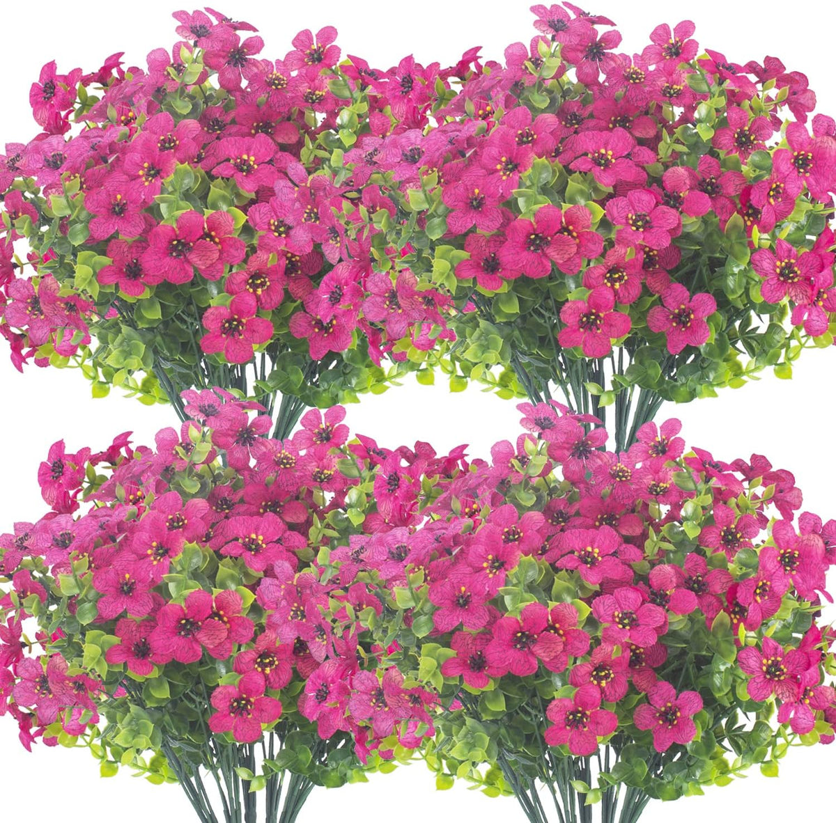 10 Bundles Artificial Flowers Outdoor UV Resistant Fake Flowers No Fade Faux Plants Garden Porch Window Box Decorating (Yellow)