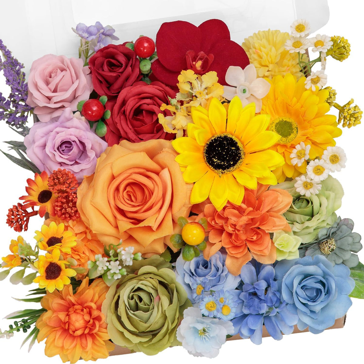 Rustic Artificial Multi Flower Mixed Indoor Decor Selection