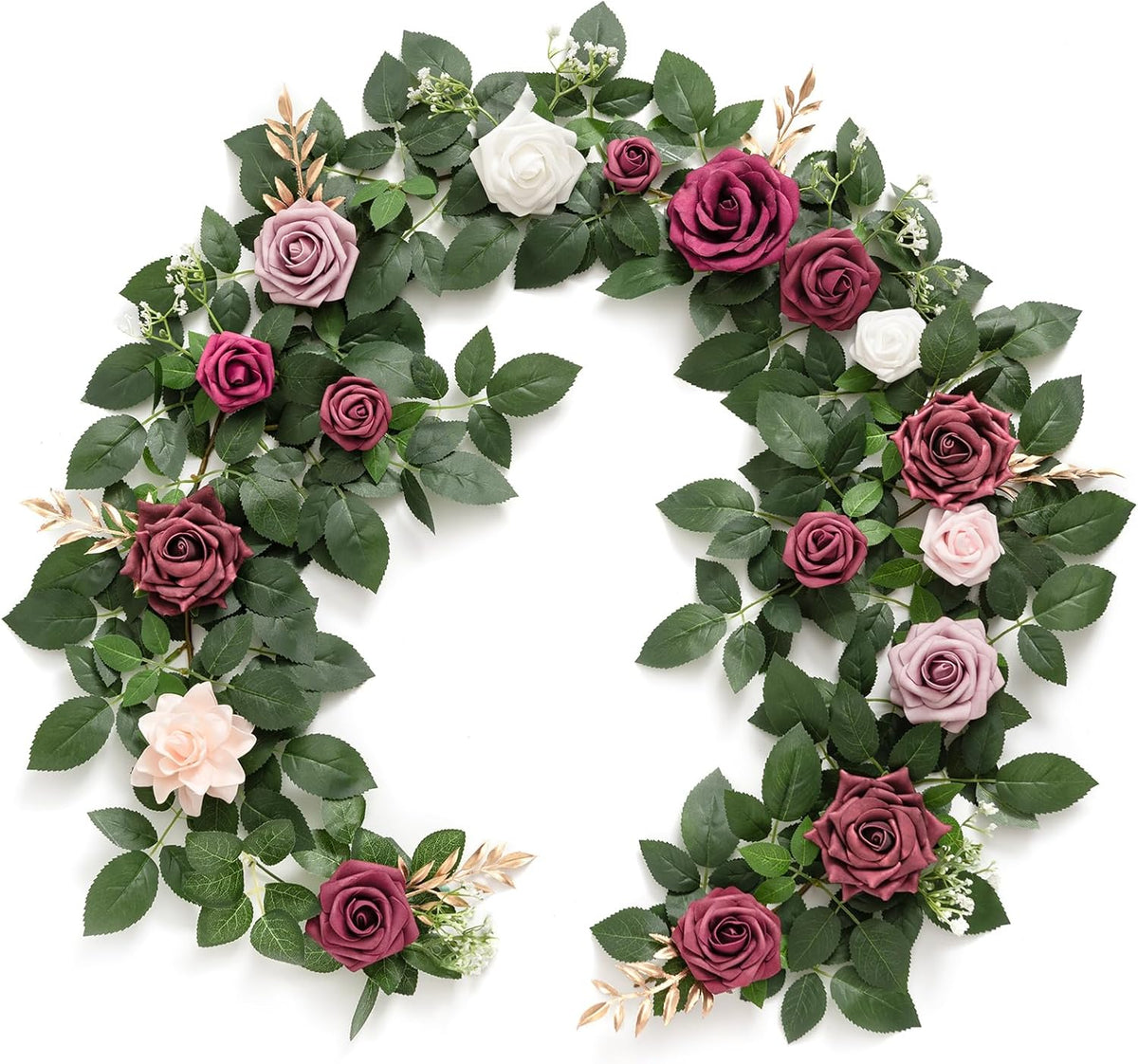 Seasonal Black Burgundy Rose Garland Home Decor Kit