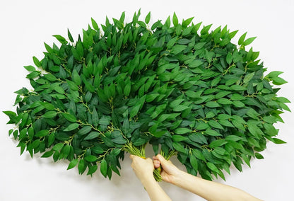 40 Pcs Italian Ruscus Greenery 68cm Artificial Greenery Stems Leaf Greenery Garland for Wedding Arch Flowers Centerpieces Balloon Arch Home Decor