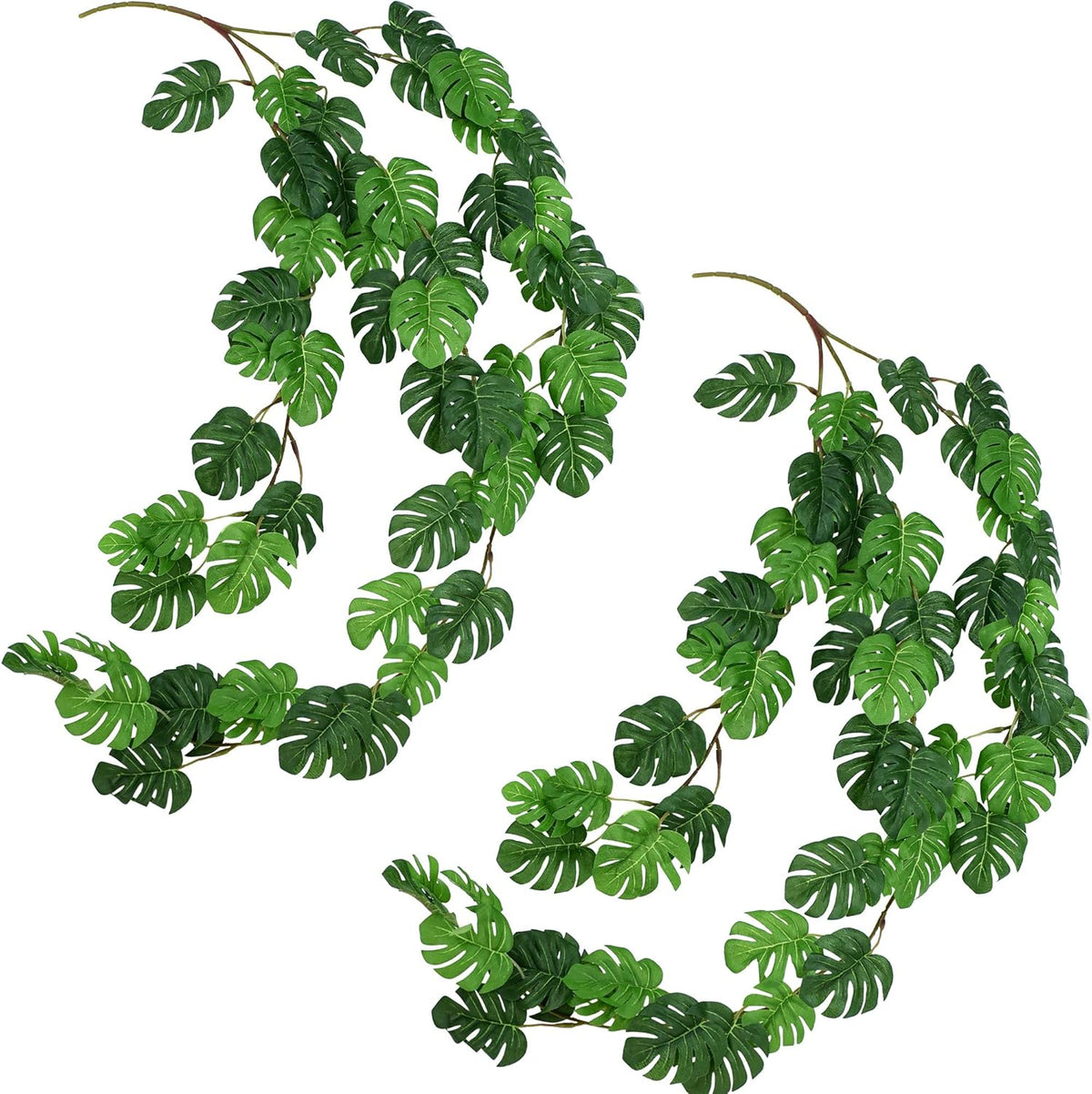 FiveSeasonStuff Artificial Natural Green Willow Garlands, Bendable Greenery Vine Leaves for Wedding Home Decoration (2 Pcs, 11.8 feet)