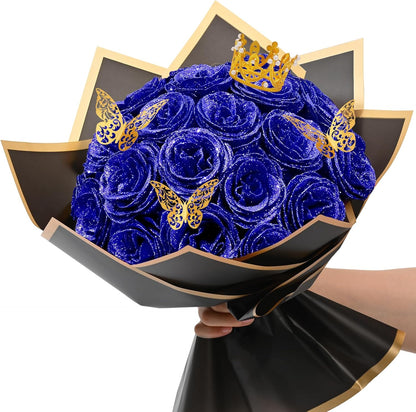 Classic Waipfaru Black Glitter Roses Home Decor Kit
