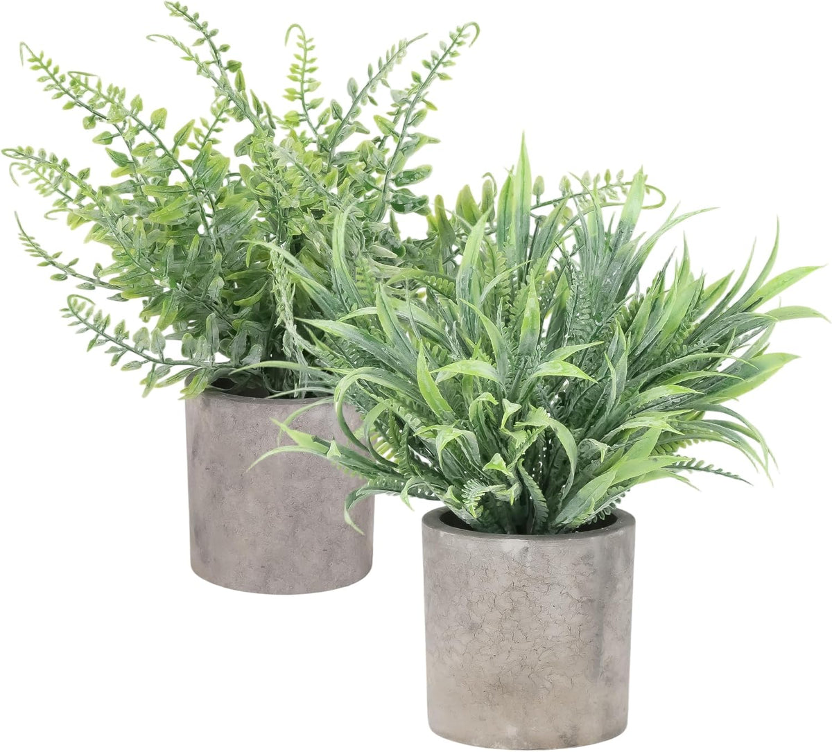 3 Pack Life-Like Potted Fake Plant, Artificial Plants Indoor, Artificial Frost-Hung Green Plants, Eco-Friendly Gray Pot, No Need for Maintenance，Ideal Decor for Home and Office