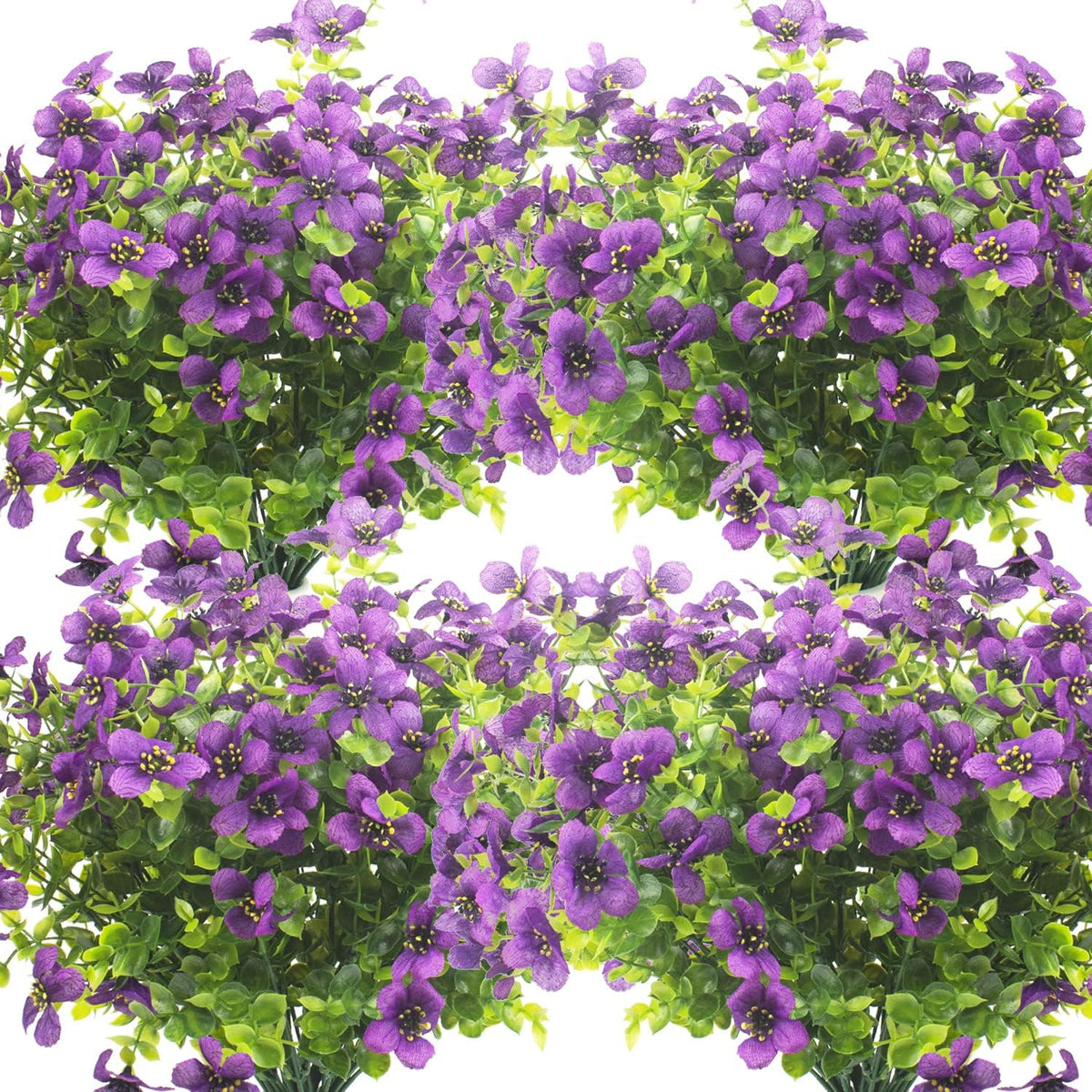 10 Bundles Artificial Flowers Outdoor UV Resistant Fake Flowers No Fade Faux Plants Garden Porch Window Box Decorating (Yellow)