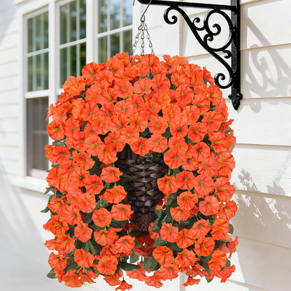 HyeFlora Artificial Fake Hanging Outdoor Flowers Plants Basket, Faux Silk Yellow Daisy Flowers UV Resistant Realistic Hanging Planter Orchid Vines for Outside Porch Patio Home Garden Yard Decoration