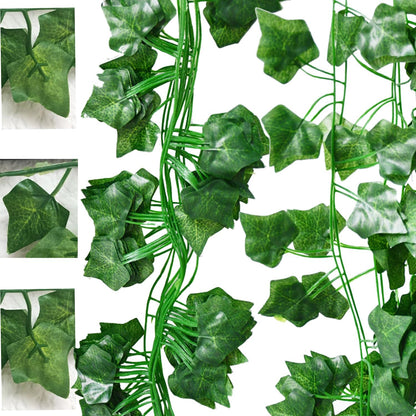 200 Strands 1200FT Fake Ivy Leaves Artificial Ivy Greenery Garland Faux Willow Vines Silk Hanging Plants Home Aesthetic Jungle Party Vines for Bedroom Wedding Patio Garden Wall Room
