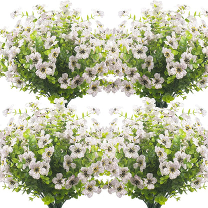 10 Bundles Artificial Flowers Outdoor UV Resistant Fake Flowers No Fade Faux Plants Garden Porch Window Box Decorating (Yellow)