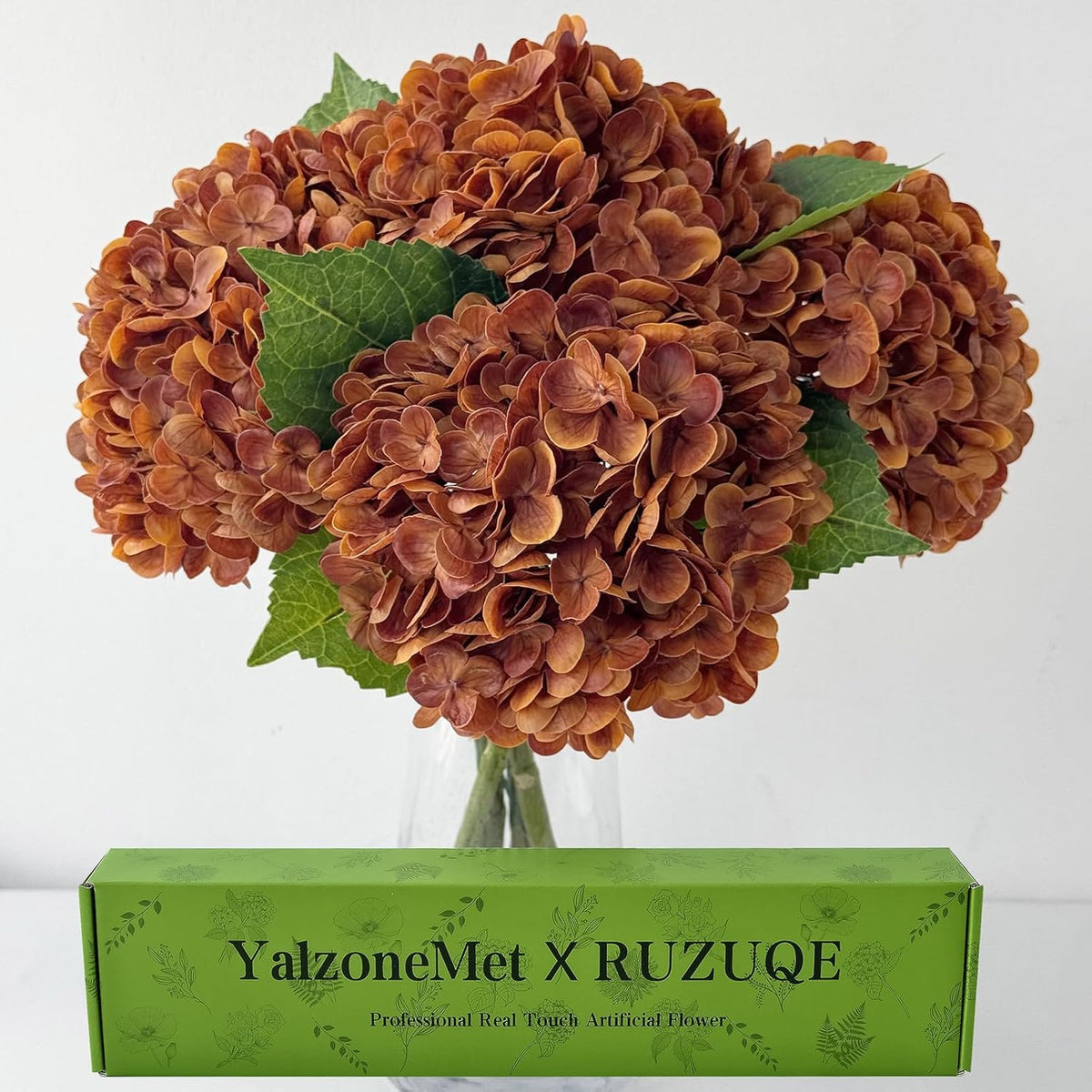 YalzoneMet Hydrangea Artificial Flowers 4 Pcs 2 White 2 Light Blue 21 inch Long Rod Real Touch Lifelike Fake Latex Hydrangea for Home Party Outdoor Wedding Gifts Christmas Decor Table Centerpiece
