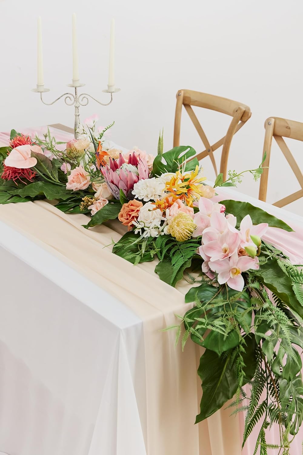 Refined Eight Foot Eucalyptus Peony Home Decor Statement