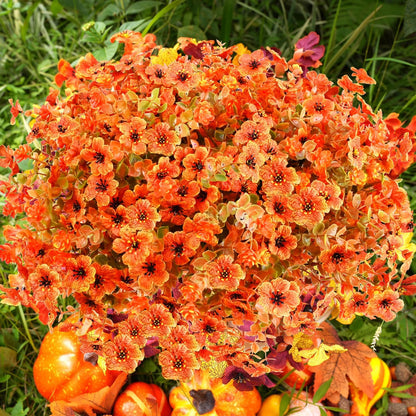 Artificial Flowers for Outdoor, 14 Bundle Fall Realistic Faux Plants UV Resistant Fake Fake Plastic Flowers for Outside Indoor Porch Patio Window Box Planter Home Decor