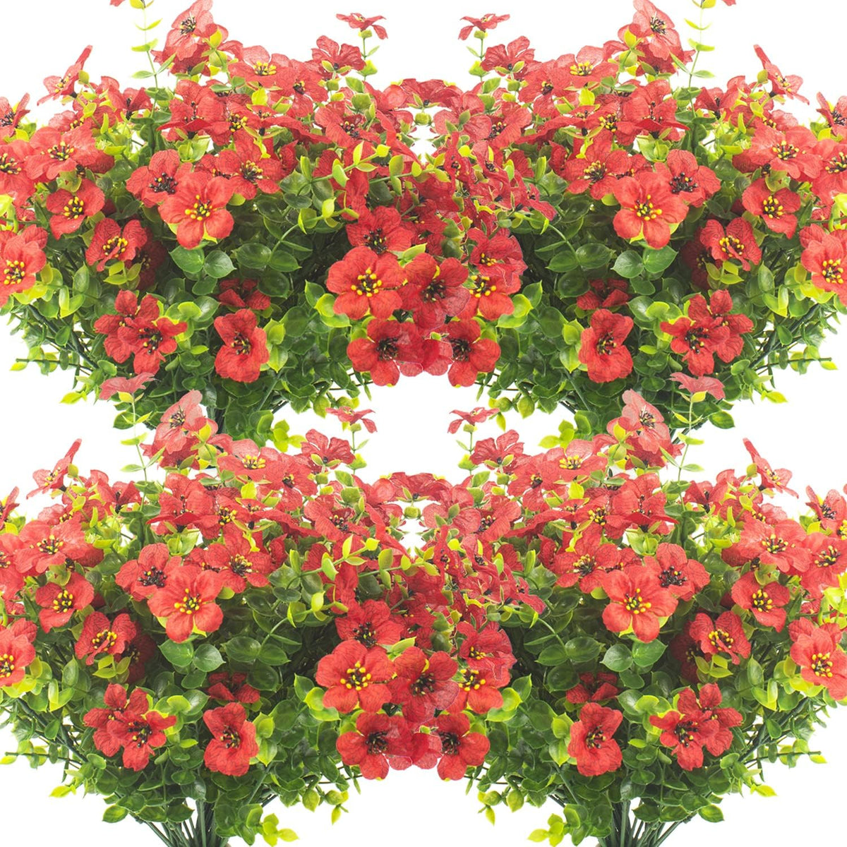 10 Bundles Artificial Flowers Outdoor UV Resistant Fake Flowers No Fade Faux Plants Garden Porch Window Box Decorating (Yellow)