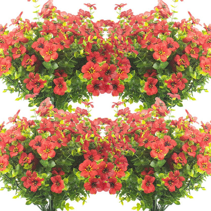 10 Bundles Artificial Flowers Outdoor UV Resistant Fake Flowers No Fade Faux Plants Garden Porch Window Box Decorating (Yellow)