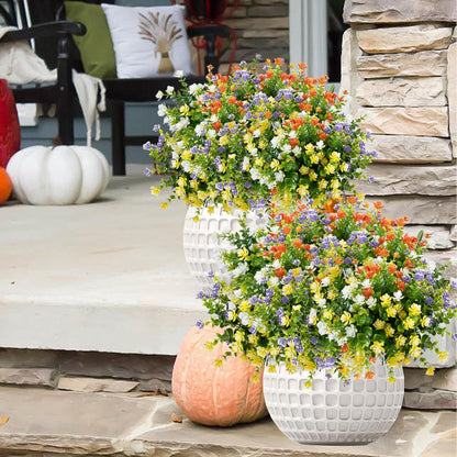 Outdoor Artificial Flowers UV Resistant, 20 Bundles Fake Realistic Floral Greenery Plants for Outside Porch, Window Boxes, Garden, Yard, Inside Home Table Decor, White