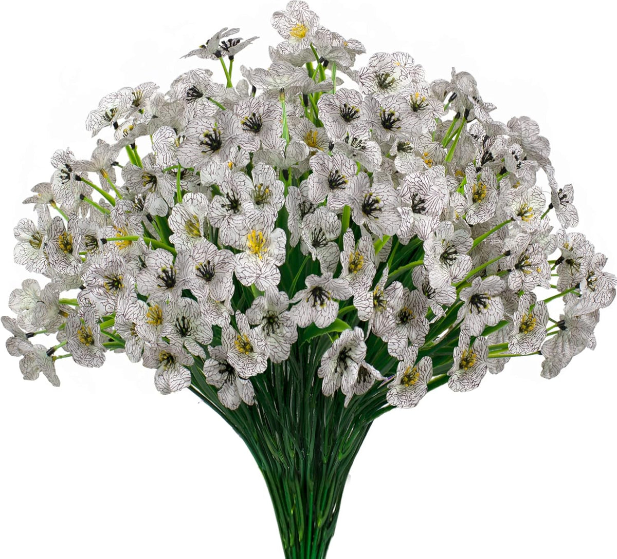 15 Bundles Artificial Flowers UV Resistant Outdoor Plants No Fade Faux Plastic Shrubs Fake Silk Flowers Window Box Garden Porch Home Decoration(Purple)