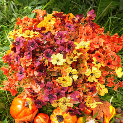 Artificial Flowers for Outdoor, 14 Bundle Fall Realistic Faux Plants UV Resistant Fake Fake Plastic Flowers for Outside Indoor Porch Patio Window Box Planter Home Decor