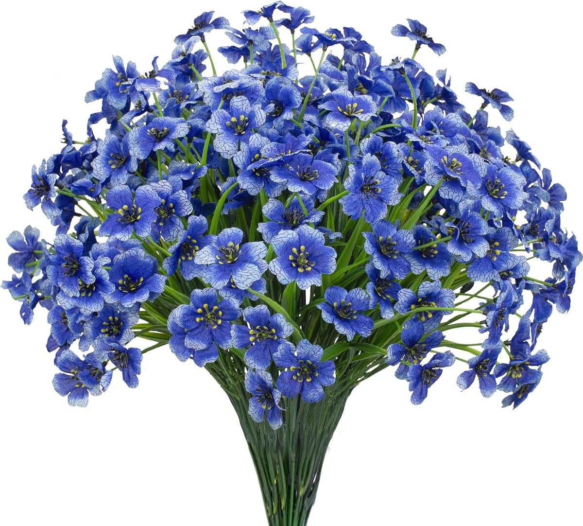 15 Bundles Artificial Flowers UV Resistant Outdoor Plants No Fade Faux Plastic Shrubs Fake Silk Flowers Window Box Garden Porch Home Decoration(Purple)
