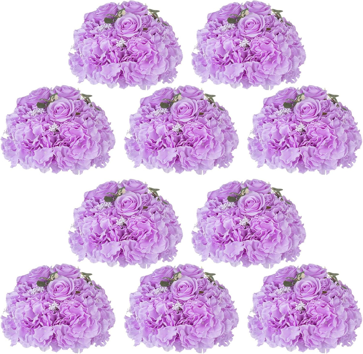 NUPTIO Artificial Flower Centrepieces for Tables - 2 Pcs Large Fake Flowers Roses Balls 15.7 inch Diam - Royal Blue Silk Faux Rose Arrangement Bouquet for Wedding Party Centerpiece Table Decorations