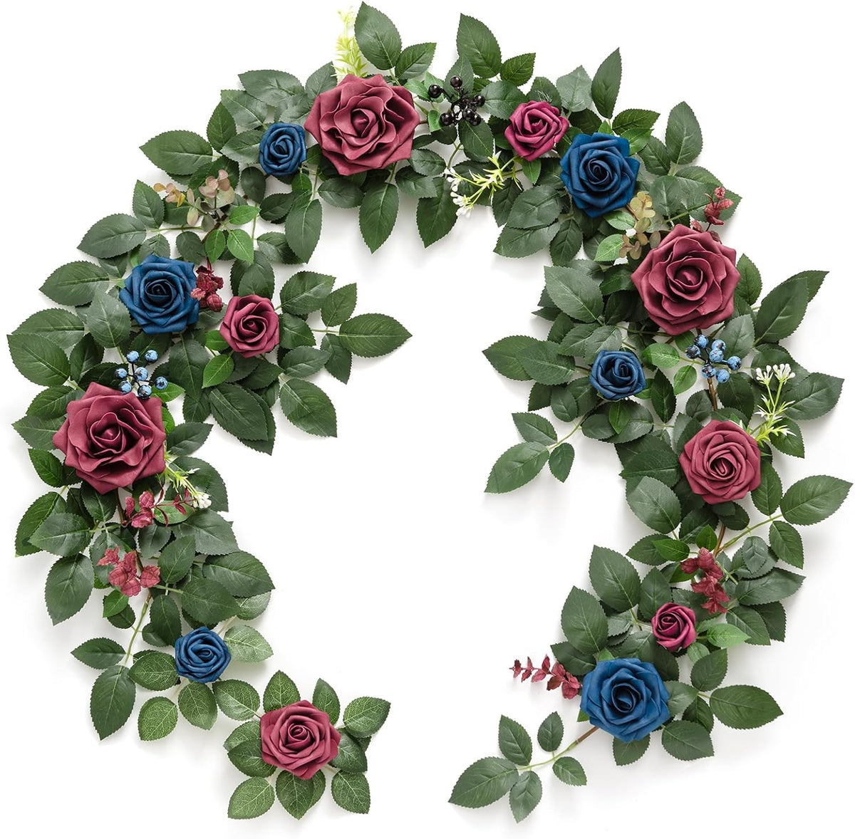 Seasonal Black Burgundy Rose Garland Home Decor Kit