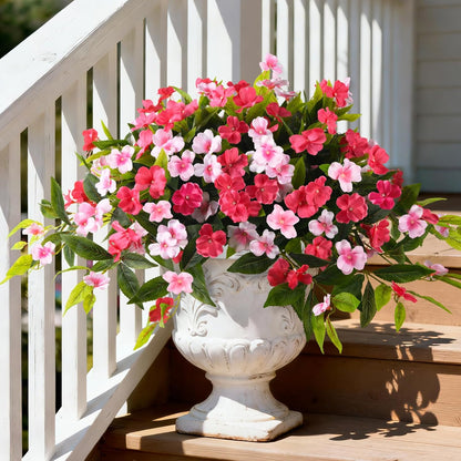 Hommyea Artificial Fake Hanging Flowers Plants Basket for Outdoors Outside Decoration UV Resistant Faux Silk Flowers Look Real Plastic Flowers for Spring Planters Home Porch Patio Garden Decor(purple)
