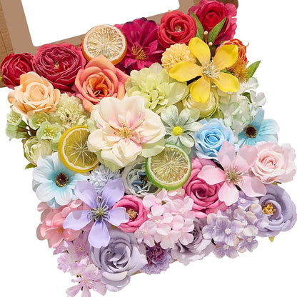Alecono Artificial Flowers, Yellow Fake Spring Flowers Combo Box with Stems for DIY Wedding Cake, Party Table Centerpieces Home Decor