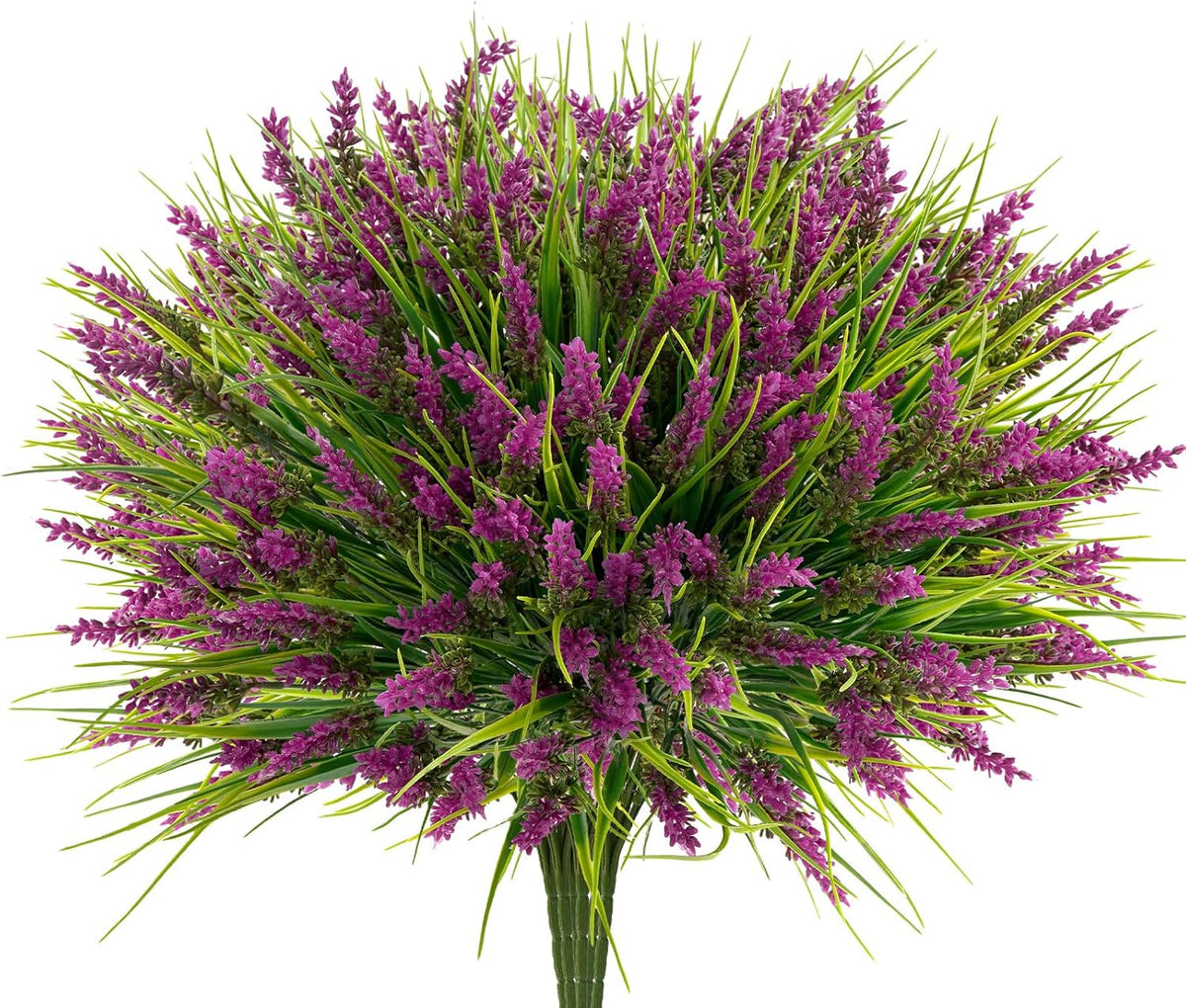 20 Bundles Artificial Plants Outdoor, UV Resistant Fake Flowers， Realistic Faux Lavender Shrubs for Porch Garden Window Box Home Decoration (Purple)