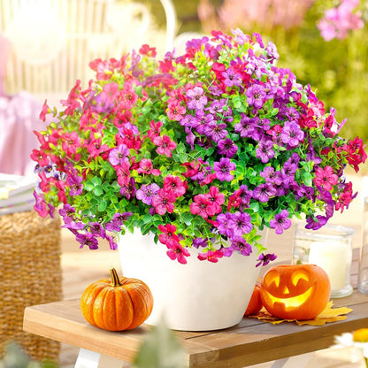 Artificial Flowers for Outdoors, Faux Flowers Daisy with Eucalyptus Leaves for Indoor Garden Home Decoration, UV Resistant Artificial Flower Fake Plants for Porch Patio, 12 Bundles (6 Multicolor)
