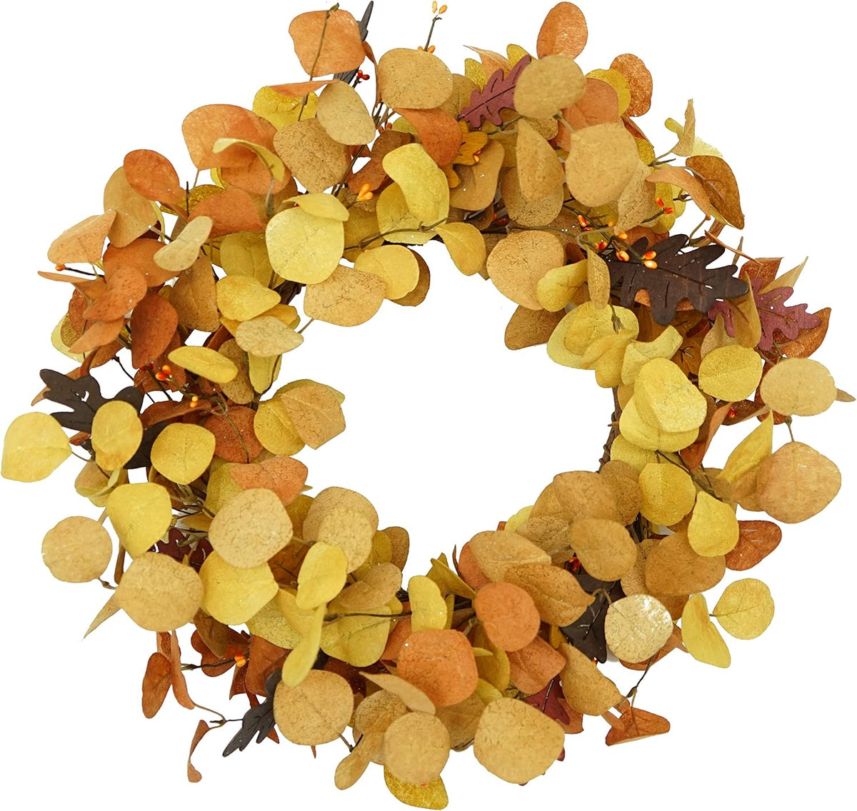20 inch Spring Summer Wreaths for Front Door Floral Wreath with Colorful Wildflowers, Eucalyptus Leaves, Olive Leaves, Small Berries for Indoor Outdoor Farmhouse Home Wall Window Festival Decoration