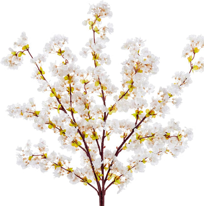SITUMEIZI 6Pcs Artificial Cherry Blossom Branches Decor Fake Flowers Silk Spring Faux Flowers 16" Peach Bouquet for Home Wedding Bedroom Japanese Decoration DIY Table Centerpiece Arrangement(Pink)