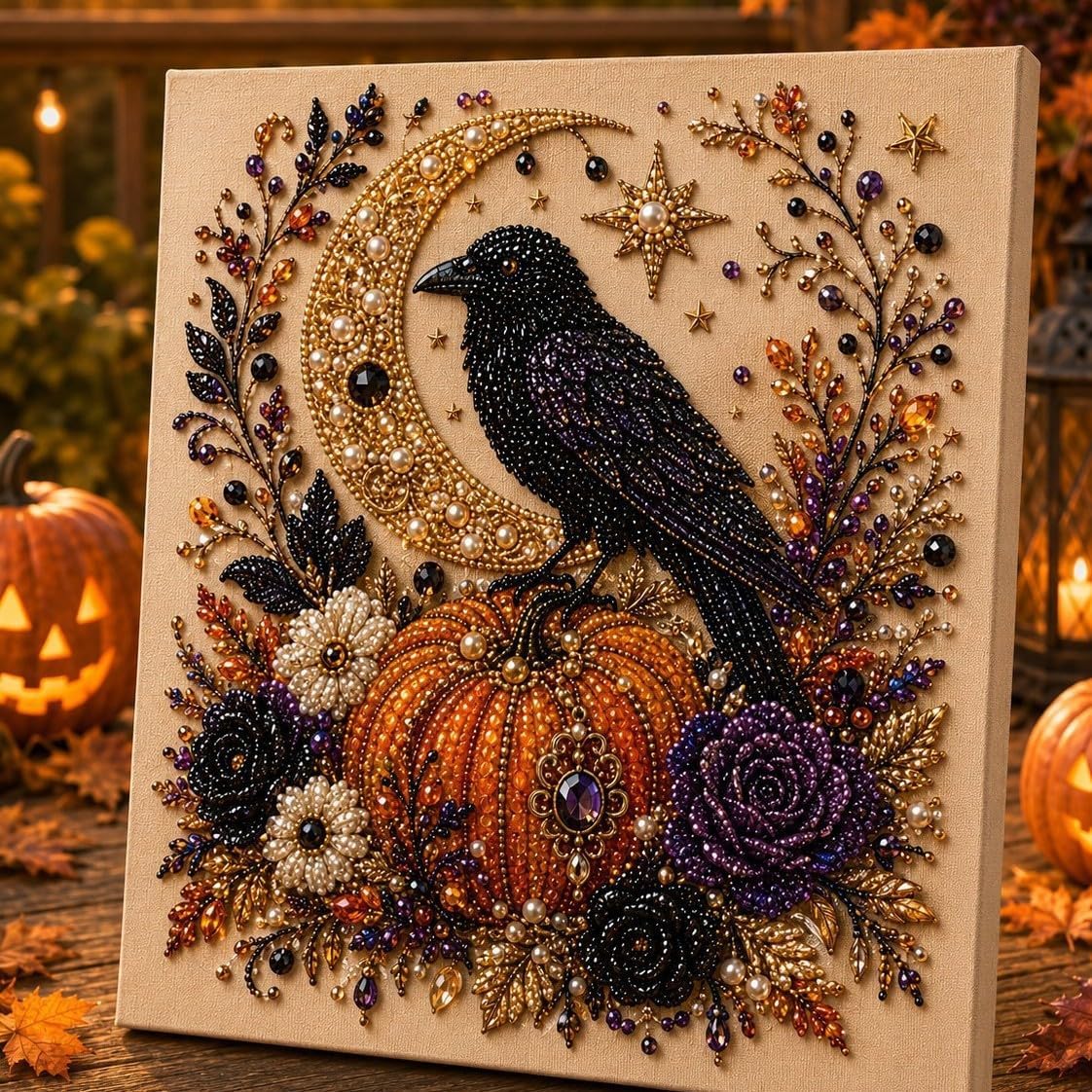 Halloween Diamond Painting Kits for Adults - Spooky Cute 3D DIY Fall Home Decor Wall Art