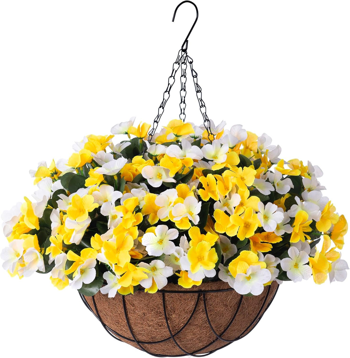 Artificial Flowers for Outdoors Decoration, 5 Bundles Faux Hydrangea UV Resistant Fake Arrangements Plants for Indoor and Outdoor Garden Front Porch Spring Summer Decor, Blue