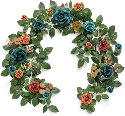 Seasonal Black Burgundy Rose Garland Home Decor Kit