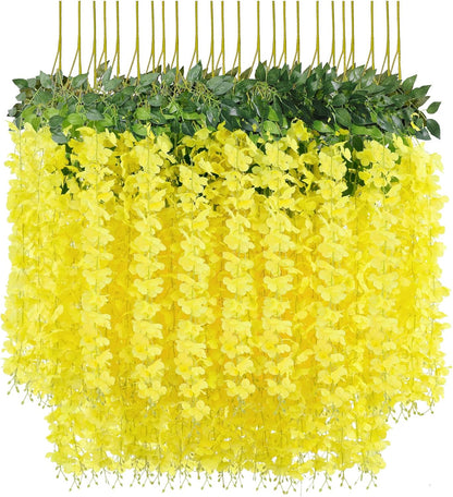 Botanical White Wisteria Vine Garlands Home Decor Arrangement
