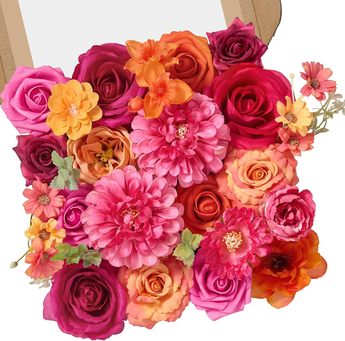 Alecono Artificial Flowers, Yellow Fake Spring Flowers Combo Box with Stems for DIY Wedding Cake, Party Table Centerpieces Home Decor