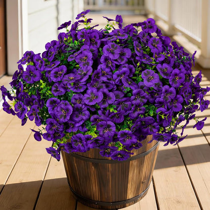24 Pcs Artificial Fake Pansy Flowers for Outdoor, Faux Silk Plants Flowers UV Resistant Pansies Spring Flowers for Planter Front Door Porch Yard Patio Garden Window Box Home Decor (6 Color)