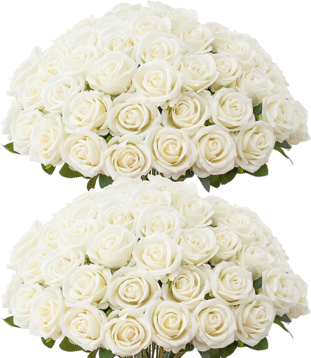 50 PCS Fake Pink Roses, Artificial Flowers Bulk Realistic Silk Faux Rose with Stems for Wedding Decoration Bridal Bouquet Birthday Celebrations DIY Floral Arrangement Home Decor