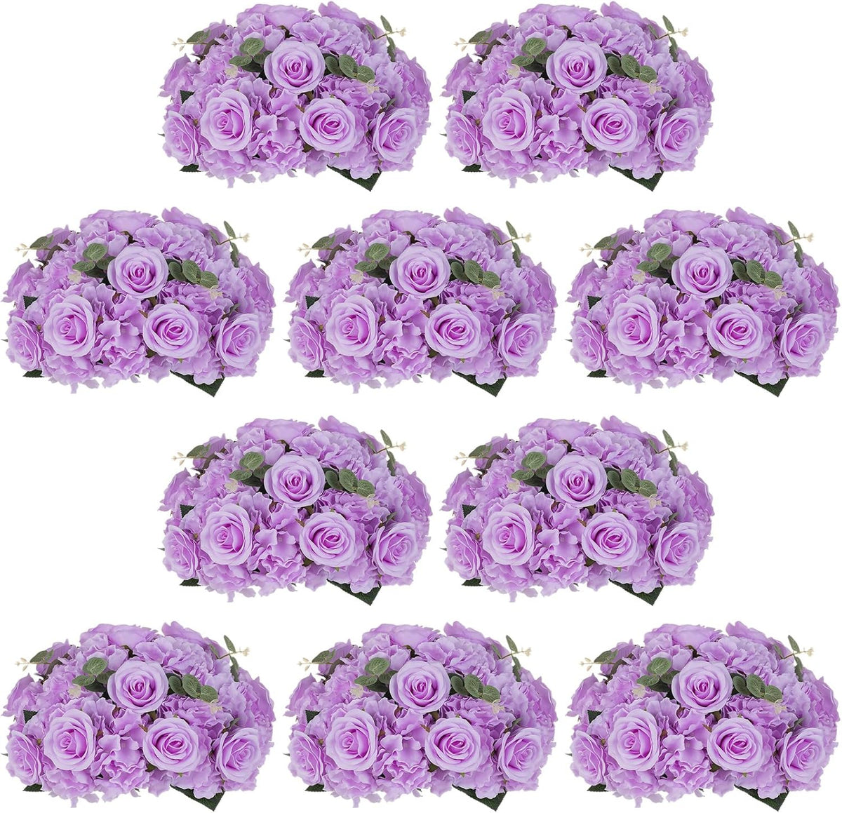 NUPTIO Artificial Flower Centrepieces for Tables - 2 Pcs Large Fake Flowers Roses Balls 15.7 inch Diam - Royal Blue Silk Faux Rose Arrangement Bouquet for Wedding Party Centerpiece Table Decorations