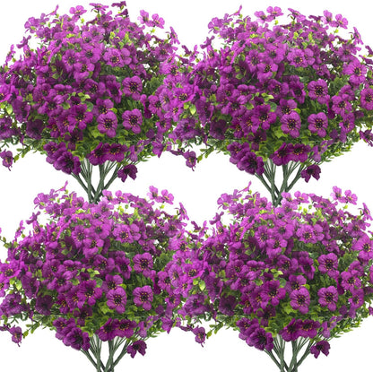 10 Bundles Artificial Flowers Outdoor UV Resistant Fake Flowers No Fade Faux Plants Garden Porch Window Box Decorating (Yellow)
